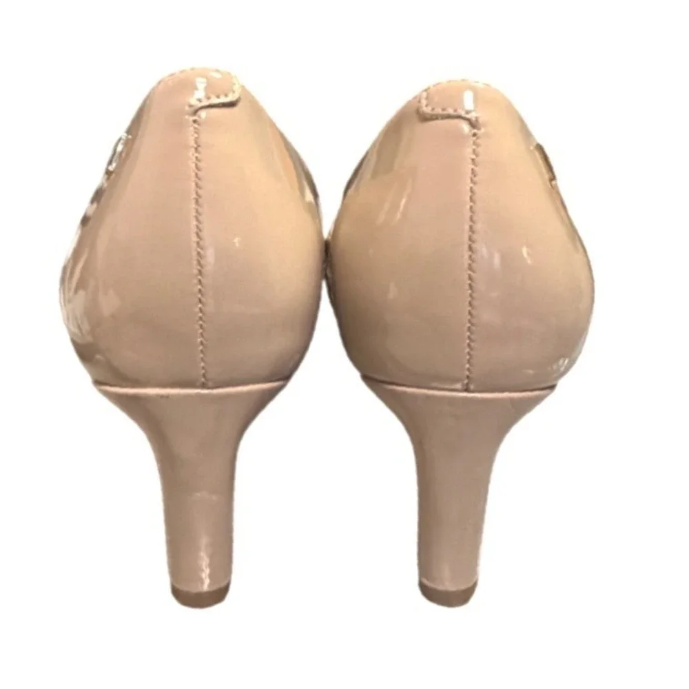 Vionic Mia Patent Nude Pump Orthotic Comfort Block Heel Pointed Toe 7 NWOT